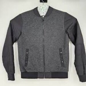 The North Face Mens XL Full Zip Bomber Jacket Gray Black Lightweight
